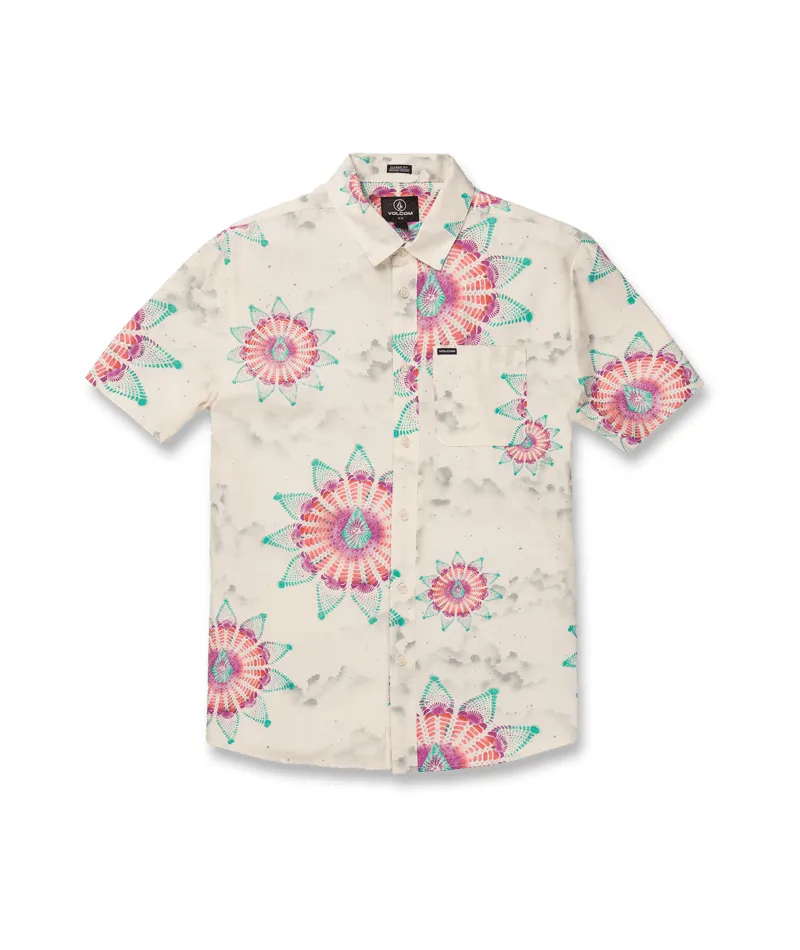 Voclom Star Shields  Short Sleeved Woven Shirt In Coconut